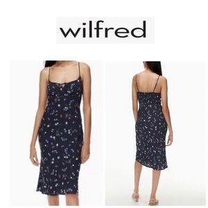Wilfred Midnight Blue Floral Midi Dress 8